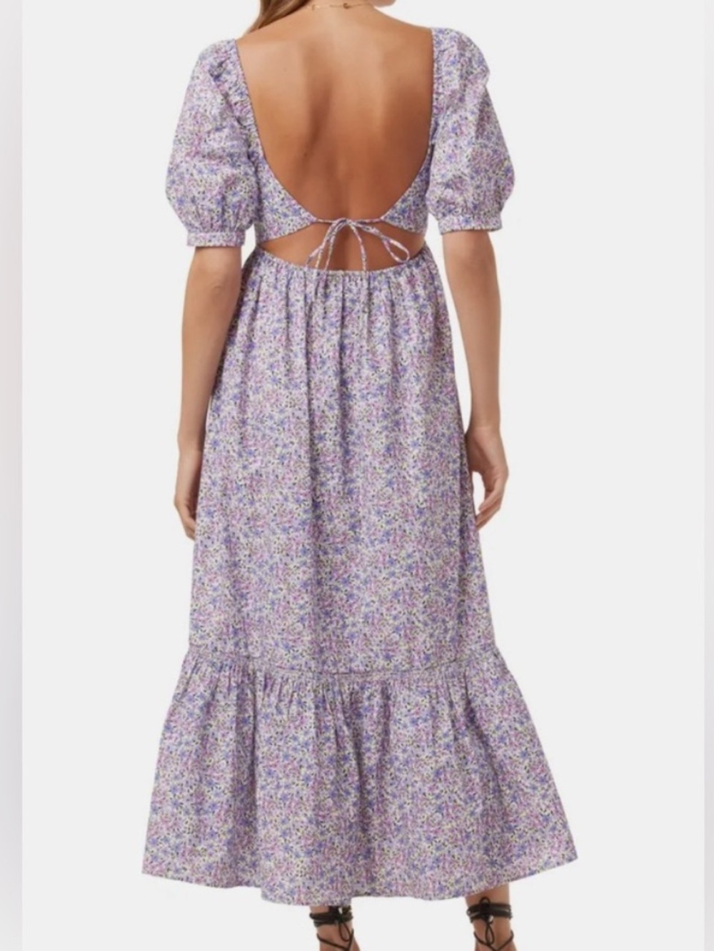 Favorite Daughter Mirka Floral Maxi Sundress Organic Cotton Puff Sleeves Size 2